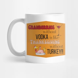 Cranberries - Vodka = Thanksgiving  (turkey not included) Mug